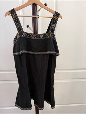 Madewell Black Sleeveless Dress with Contrast Trim